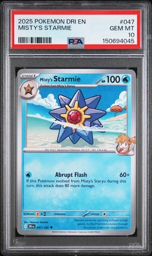 2025 POKEMON DRI EN-DESTINED RIVALS #047 MISTY'S STARMIE PSA 10
