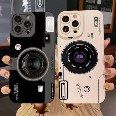 Retro Vintage Kamera Silikon Hülle für Xiaomi Redmi Note 14 13 12 Pro Plus 5G