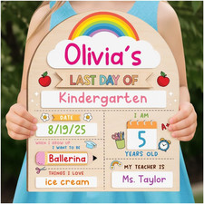 My First Day of School Sign 12"X10", First and Last Day of School Board with Mar