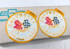1956-1957 Corvette Old Vintage 2 Emblem Decals 56 57 Fi Vette Fuel Injection