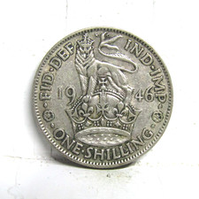 1946 One Shilling Coin English Reverse George VI British - Good Grade #349