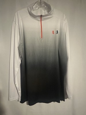 Men's Colosseum Gray Miami Hurricanes Magic Team Logo Quarter-Zip Pullover XXL