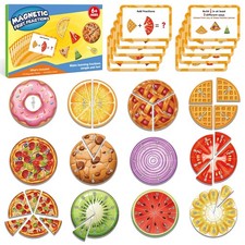 Magnetic Fraction Tiles Circles Set,Bars,Magnetic Fraction Educational Puzzl...