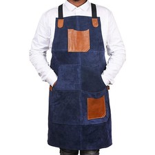 Practical doublesided velvet apron with adjustable straps and PU leather design