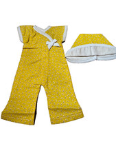 Handmade cotton yellow jumper and hat for Sasha Doll