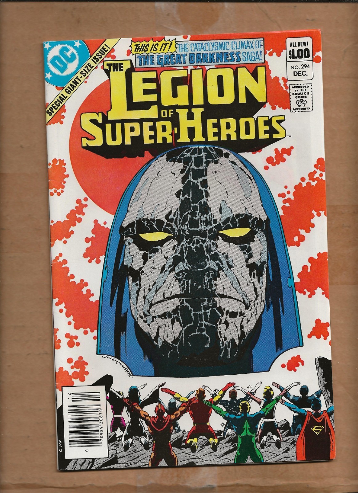 LEGION OF SUPER HEROES  294  NEWSSTAND UPC CODE   DARKSEID