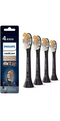 Philips Sonicare A3 Premium All-in-One-Ersatz-Bürstenkopf 4er-Pack Schwarz