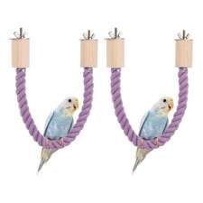 2Pcs Bird Rope Perch Swing Bird Stand Rope Perch 15 Inch Purple