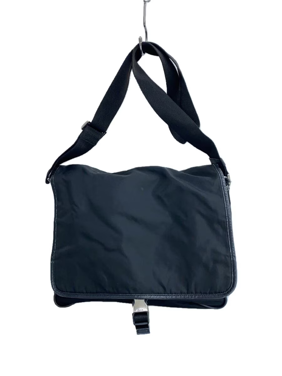 Vintage Prada Nylon Leather Shoulder Bag with Slight Wear