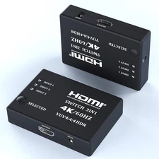 Bi-Directional Hub HDMI 2.0 HDTV Switcher Splitter 3 Input 1 Output 4K60HZ