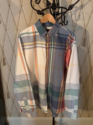 Herren Polo Ralph Lauren erweitertes kariertes Langarm Oxford Hemd - XXL