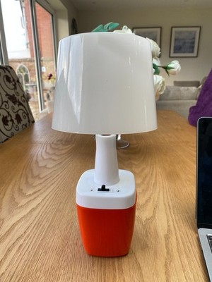 Vintage Retro 70er Jahre Akku Camping Leuchte orange & weiß Kunststoff Ray-O-Vac