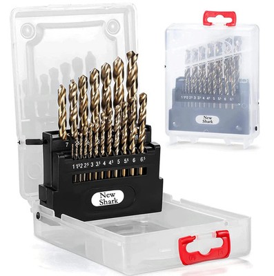 M35 HSS,5% Cobalt Metric Drill Bits Set (1Mm-10Mm/19Pcs), Jobber Length Twist Dr