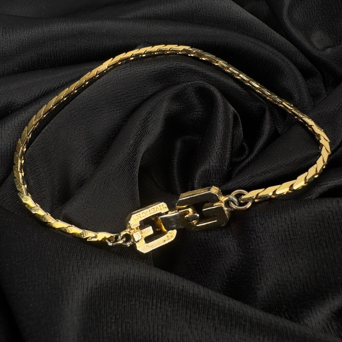 Vintage 90s Givenchy Signed Gold Plated Braided Women