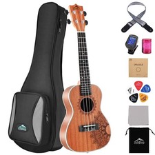 EASTROCK Concert Ukelele Sapele Beginner 23 inch Ukulele Big Package Kit. Uku...