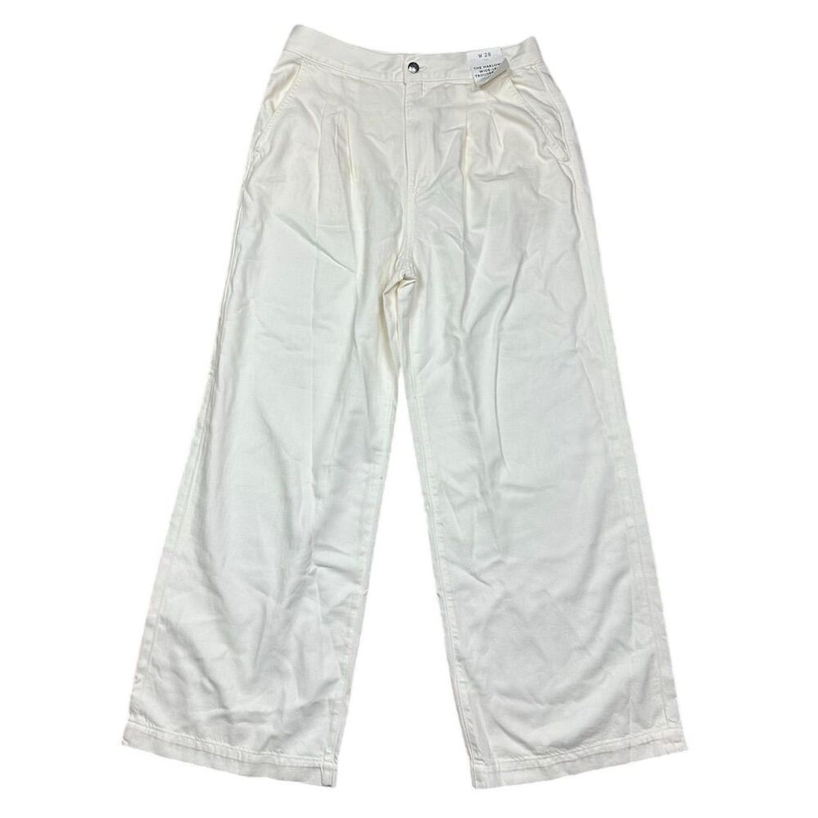 NWT Madewell Women's The Harlow Wide-Leg Jean Airy Denim Trouser Off White 28 thumbnail 4