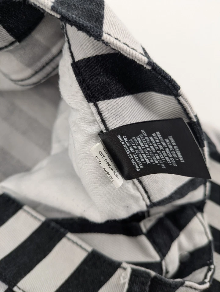 Jeans ajustados a rayas blancas y negras Ht Denim 34X32 emo Y2K Foto 4 de 4