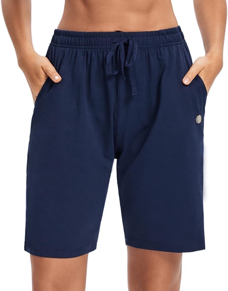 LuckyCactus Women's Blue Bermuda Shorts Size 3X Drawstring Elastic Waist Pockets