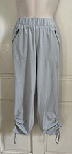 ATHLETA NEW Light Grey ASPIRE Pull On Ruched Leg Activewear Pants Sz 6 983350