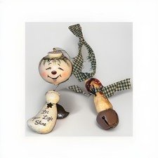 Three Piece Wood Snowman Christmas Ornament Set