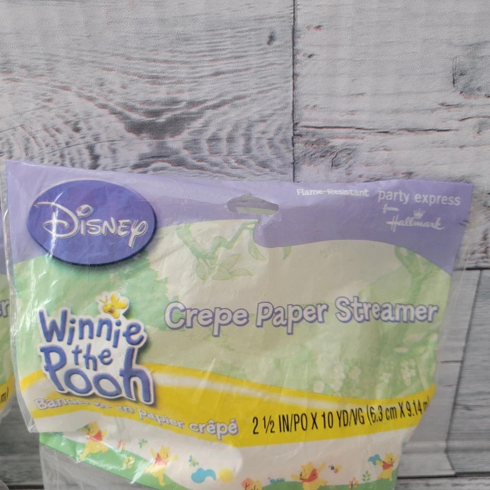Vintage 90s Hallmark Disney Winnie The Pooh Crepe Paper Craft Party Streamers - Image 2 of 4