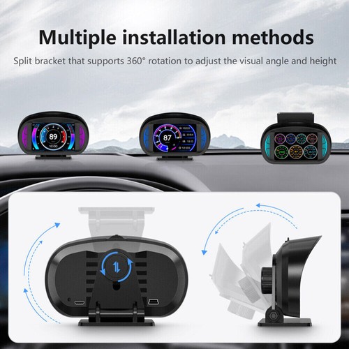Universal Car HUD Gauge Digital Head UP Display GPS OBD LCD Speedometer Odometer - Picture 7 of 12
