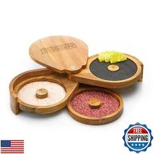 Bartesian Acacia Wood 3-Tier Cocktail Glass Rimmer Set - Luxury Home Bar Tool