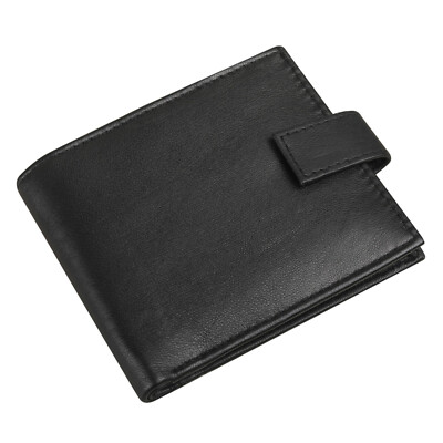 RAS Mens RFID Blocking Genuine Leather Billfold Zip Coin Pocket Wallet