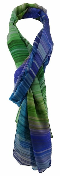 Tigertie Chiffon Schal In GrüN Blau TüRkis Grau Lila DunkelgrüN Gemustert-image