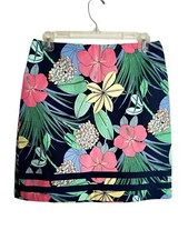 Talbots Womens Size 2 Floral Stretch Pencil Skirt Border Stripe Lined NEW NWT