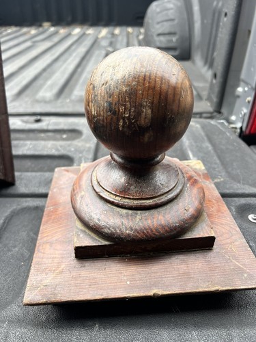 c1890 Vintage Classic Newel Post Endkappe Herz Kiefer 8,5"" h x 8,5"" & 7"" sq - Bild 14 von 18