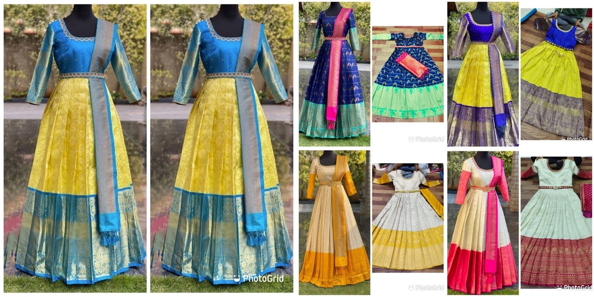 Beautiful Designer Pattu Anarkali Gown South Indian Touch