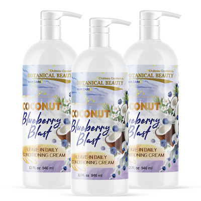 Blueberry Leave-In Conditioner for Hair Softening, Detangling 32oz (Pack of 3)