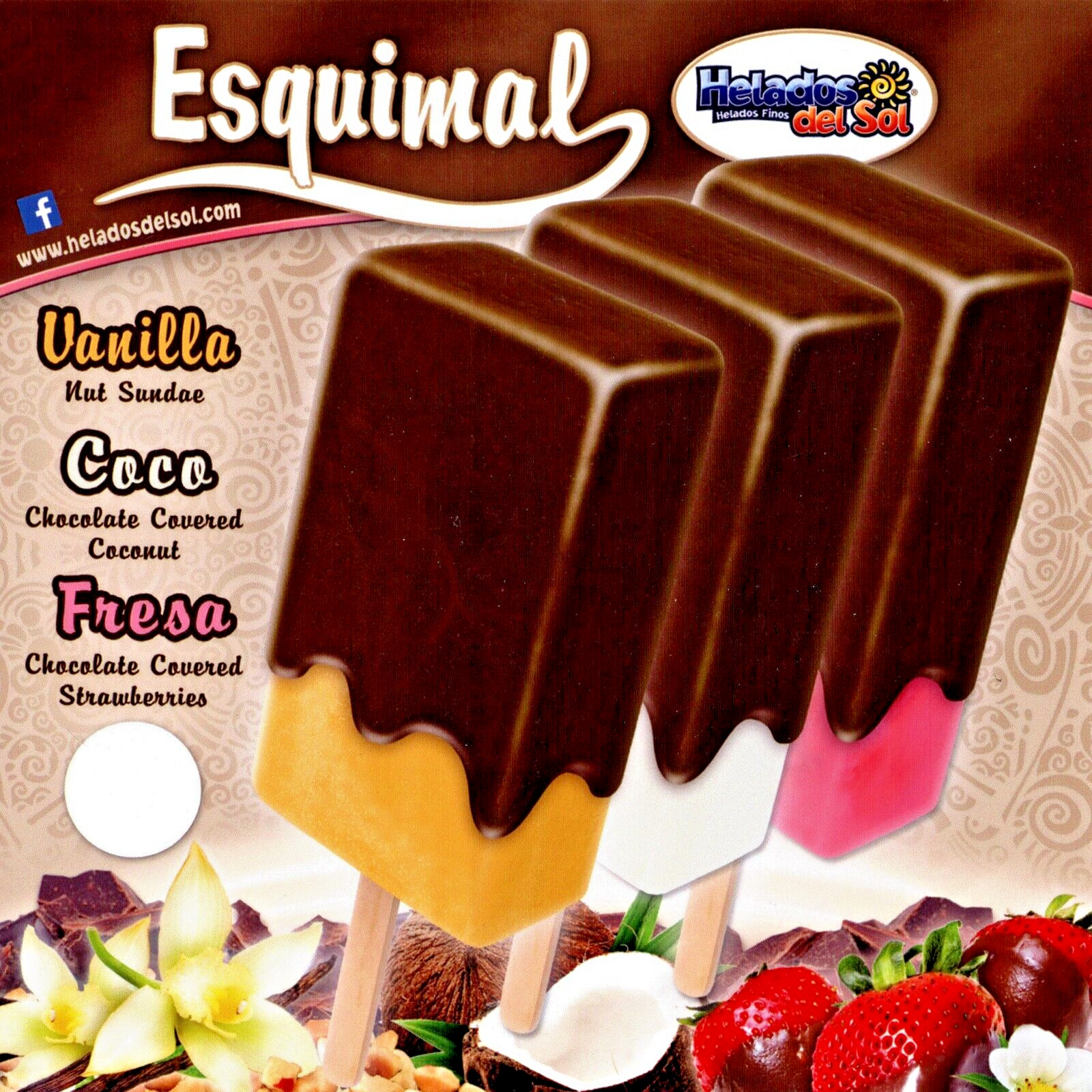 Calcomanía Helados del Sol Esquimales, Barra de Helados Esquimal, Camión de Helados 8"x8"