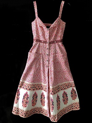 SALONI Abstract Fara Fit And Flare Pink Ivory Dress Pink U.S. 4 NWT