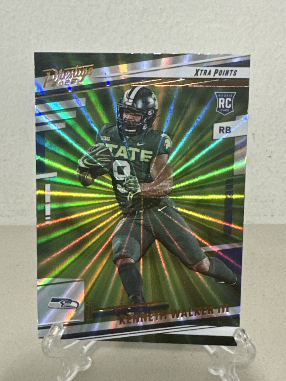 2022 Panini Prestige #314 Kenneth Walker III Xtra Points Sunburst RC Seahawks