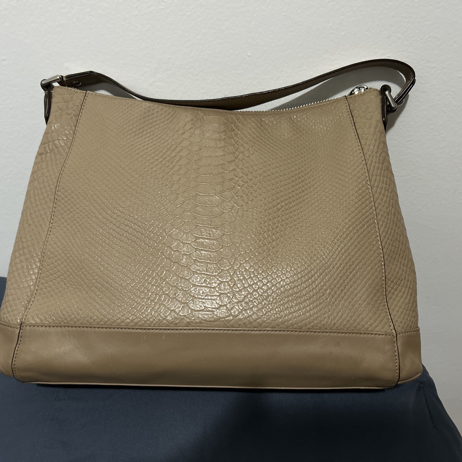 Coach Charlie Python Embossed Leather Shoulder Ba… - image 7