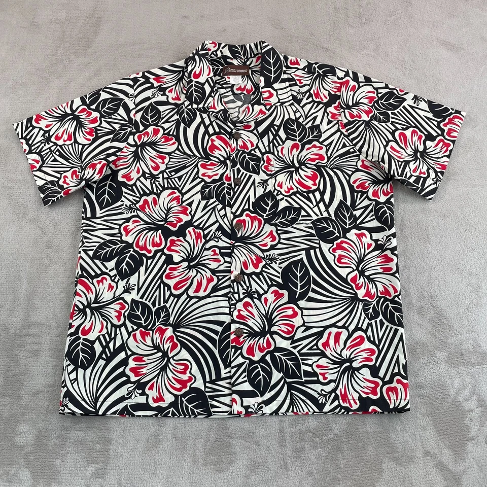 Camisa de campamento MAIKA'I Hawaiian Clothing Co. para hombre grande negra multi floral SS US NUEVA SIN ETIQUETAS Foto 3 de 4