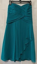 Davids Bridal Bridesmaid Formal Prom Strapless Short Dress Size 8 Green