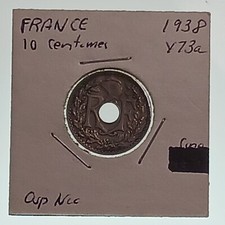 1938 10 Centimes 1st Year Issue France World Coin 