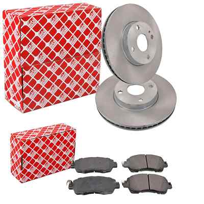 FEBI BREMSSCHEIBEN 258mm + BELÄGE VORNE passend für MAZDA 2 DJ  Bj. 2014 - 2021