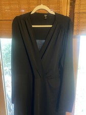 Long Sleeved Black Maxi Dress Stretchy Size 4Xl