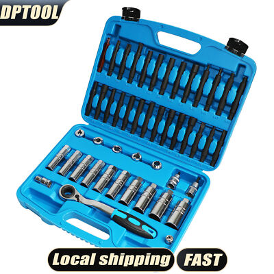 47pc Strut Shock Installation Tool Kit Removal Nut Socket Set Absorber's Top Lid