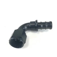 -12 AN 90 Degree Push Lock Oil/Fuel/Gas Hose Line End Fitting Adapter Black