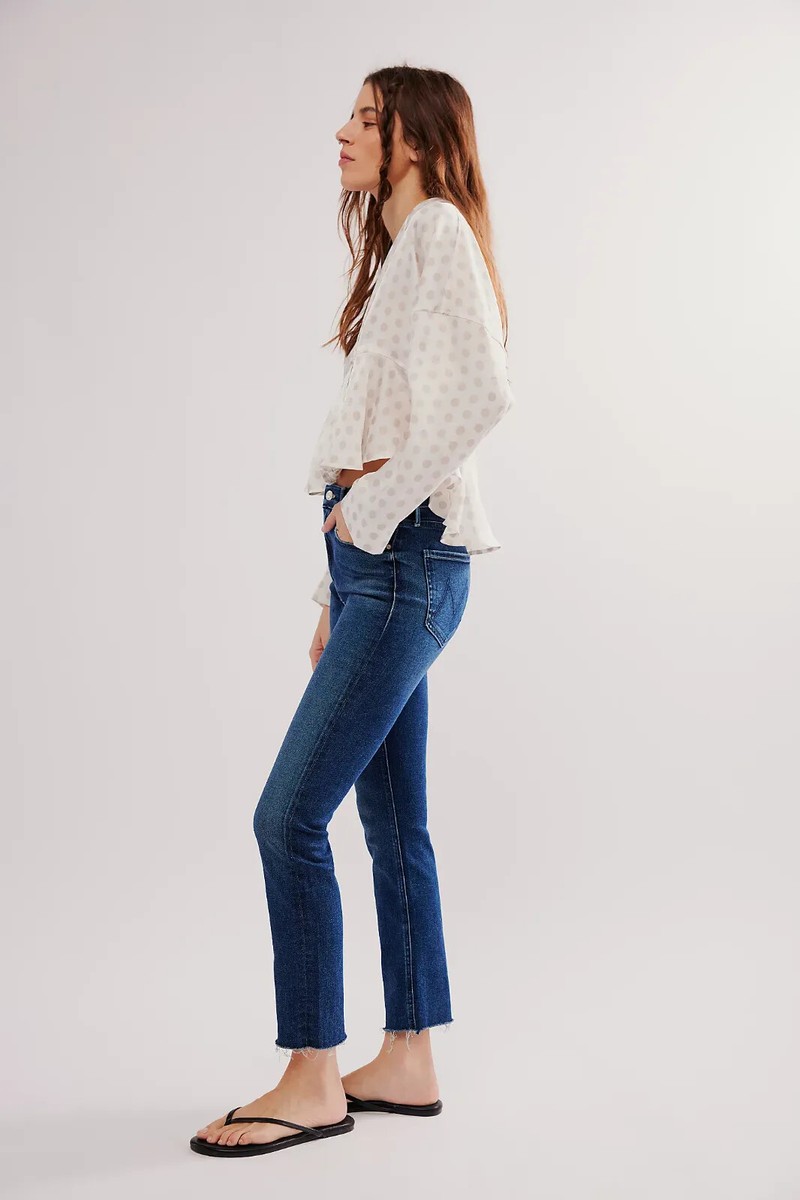 NWT Mother Denim Mid Rise Dazzler Ankle Fray in C 