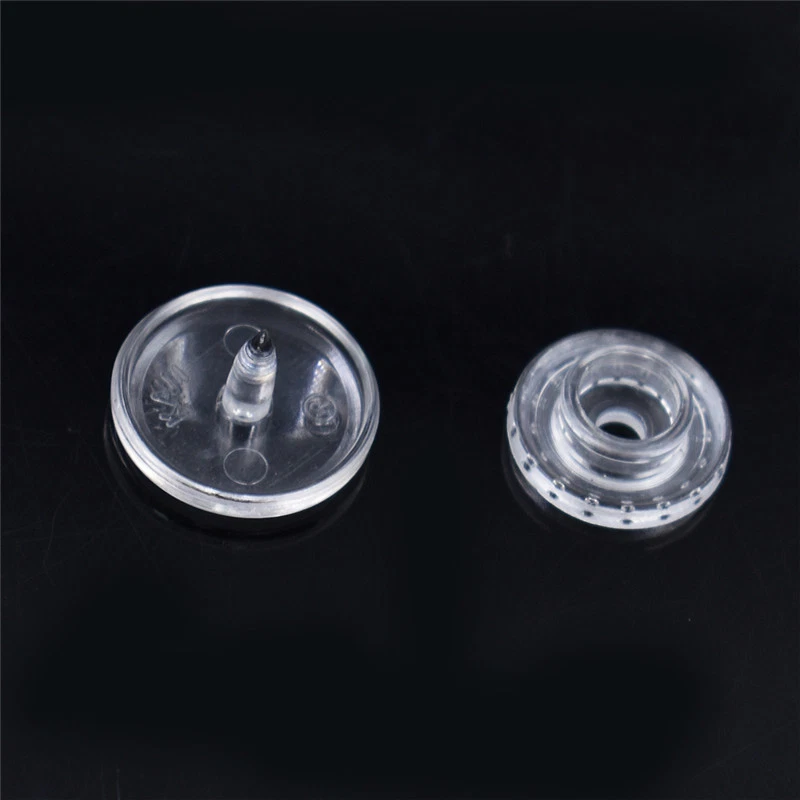 50 Pcs Clear Plastic Snaps Button Fasteners Sewing on Clothes DIY Hand Crafts - Image 2 of 4