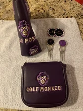 Golf Monkee- Blade Putter Cover, Mallet Cover, 2 Divot Tools, Poker Chip Markers