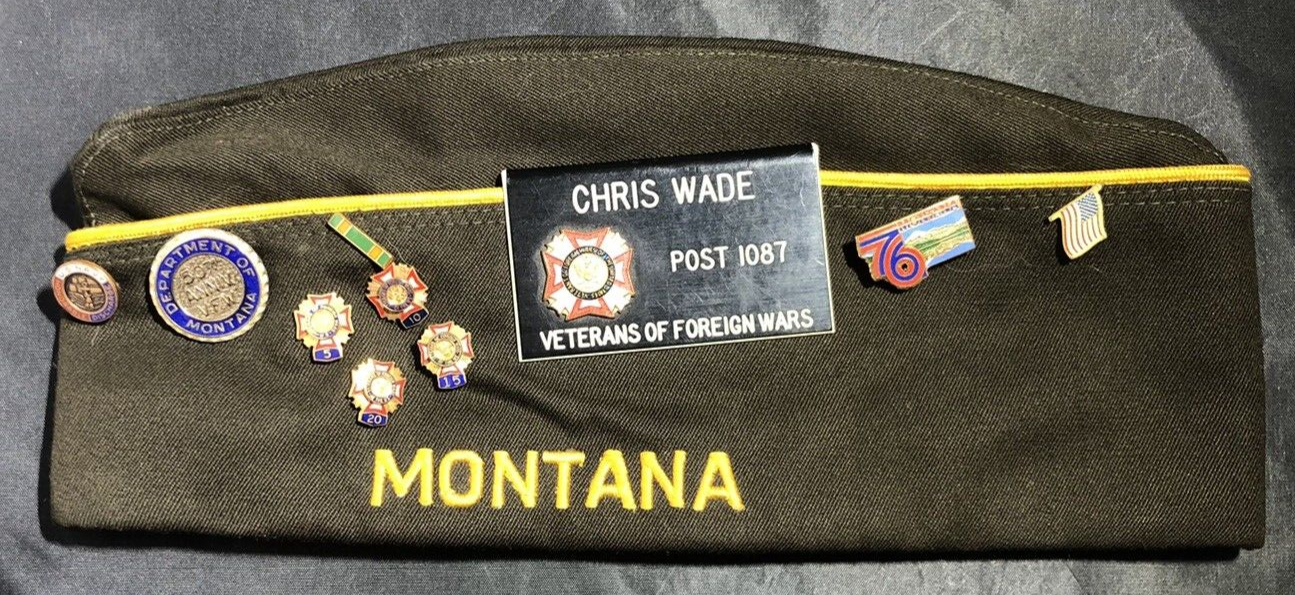 Vintage VFW Montana 1087 Navy Garrison Hat Cap Size 6 3/4 for Veterans