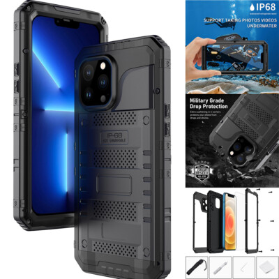 For iPhone 12 13 14 15 16 Metal Waterproof Case Heavy Duty