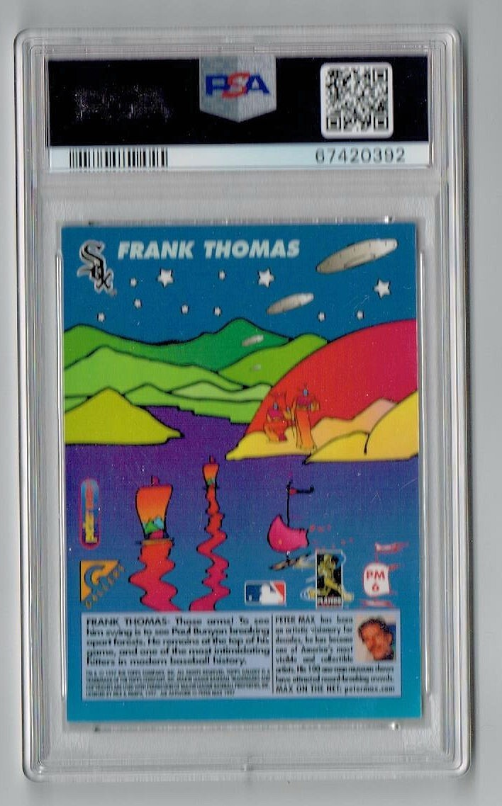 1997 Topps Gallery Peter Max Serigraphs Auto #PM6 Frank Thomas PSA